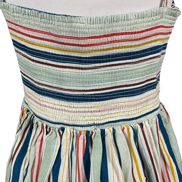 ANTHROPOLOGIE Keyhole Mini Dress Linen sz Lg NEW Boho Milkmaid Festival Indie - Picture 13 of 15
